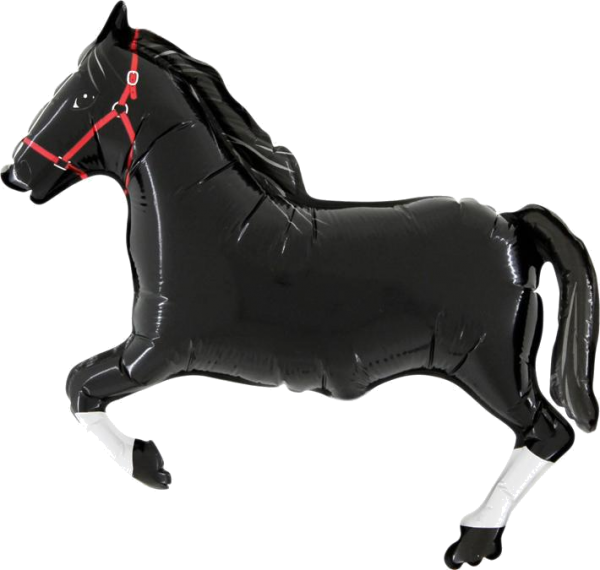 640 Nr.29 Pferde schwarz Stabballon